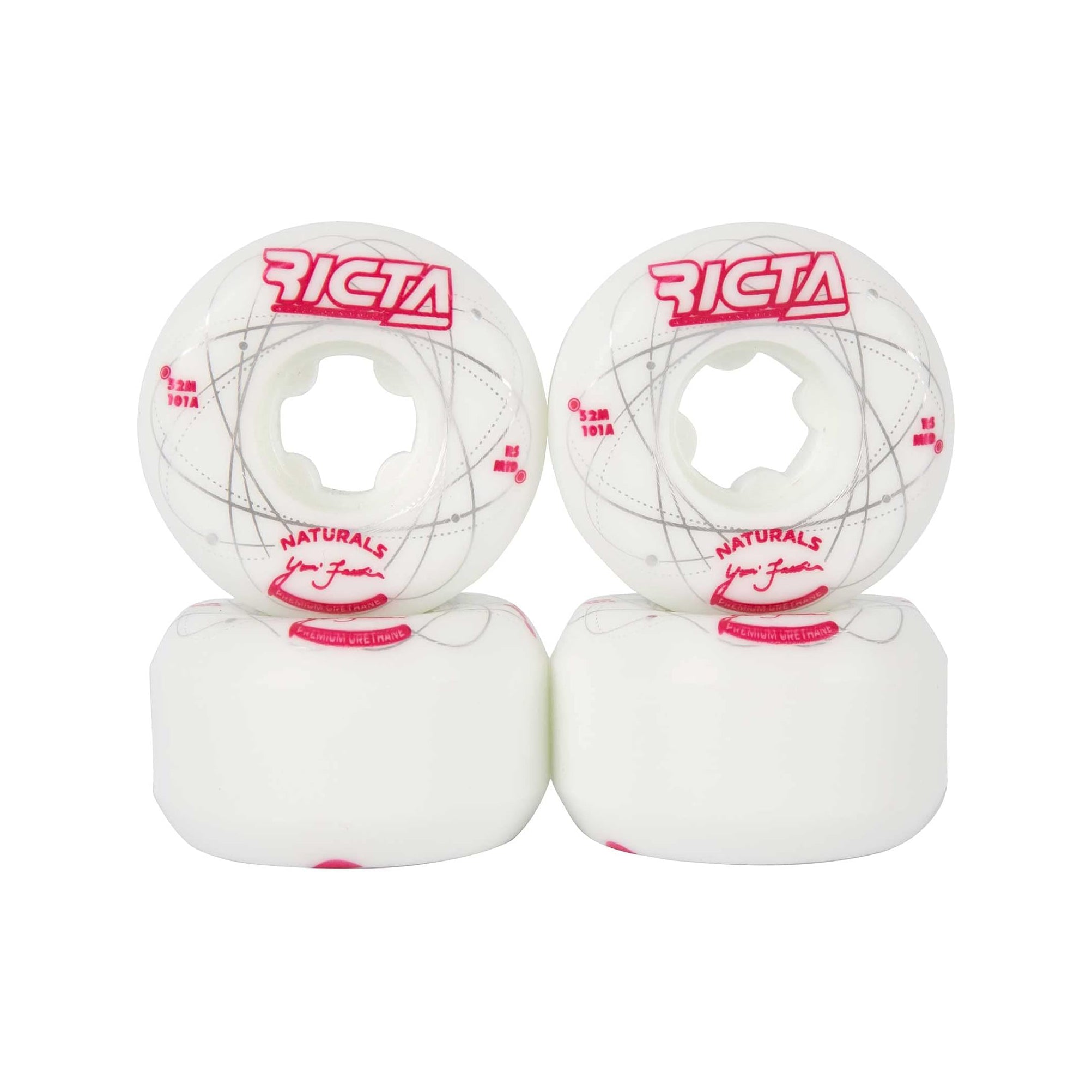 Ricta Orbital Natural 101A Wheels White Red 52mm Mid