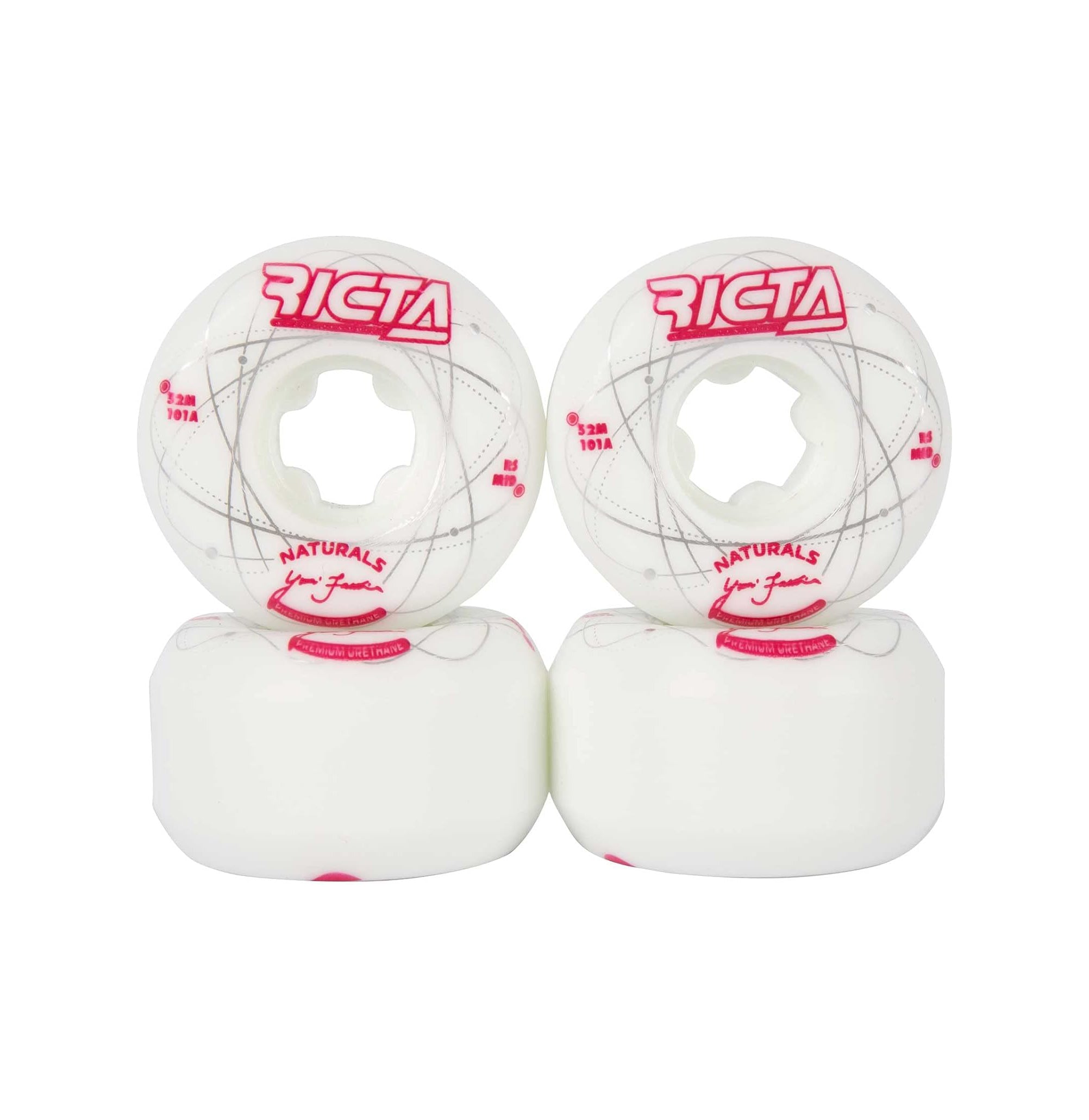 Ricta Orbital Natural 101A Wheels White Red 52mm Mid