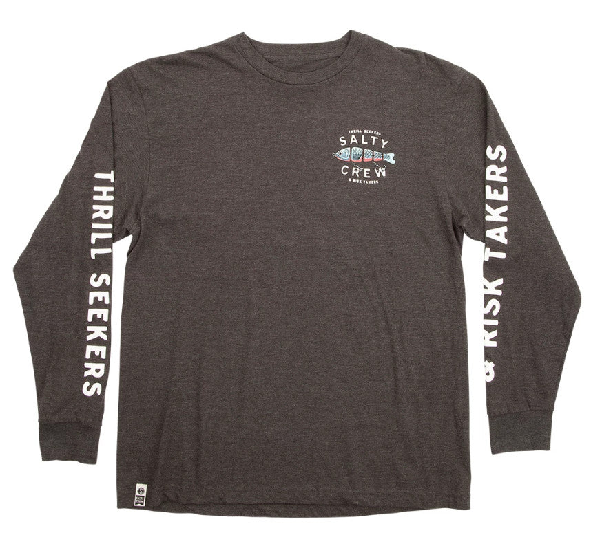 Salty Crew Paddle Tail LS Tee Charcoal Heather M