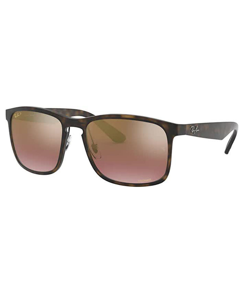 Ray Ban RB4264 Polarized Sunglasses MatteHavana Violet Mirror Square