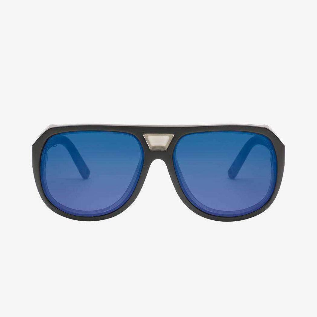 Electric Stacker Polarized Sunglasses Matte Black Ohm+Blue Oversized