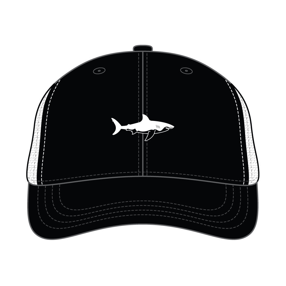Island Water Sports Low Profile Shark Hat Black/White OS
