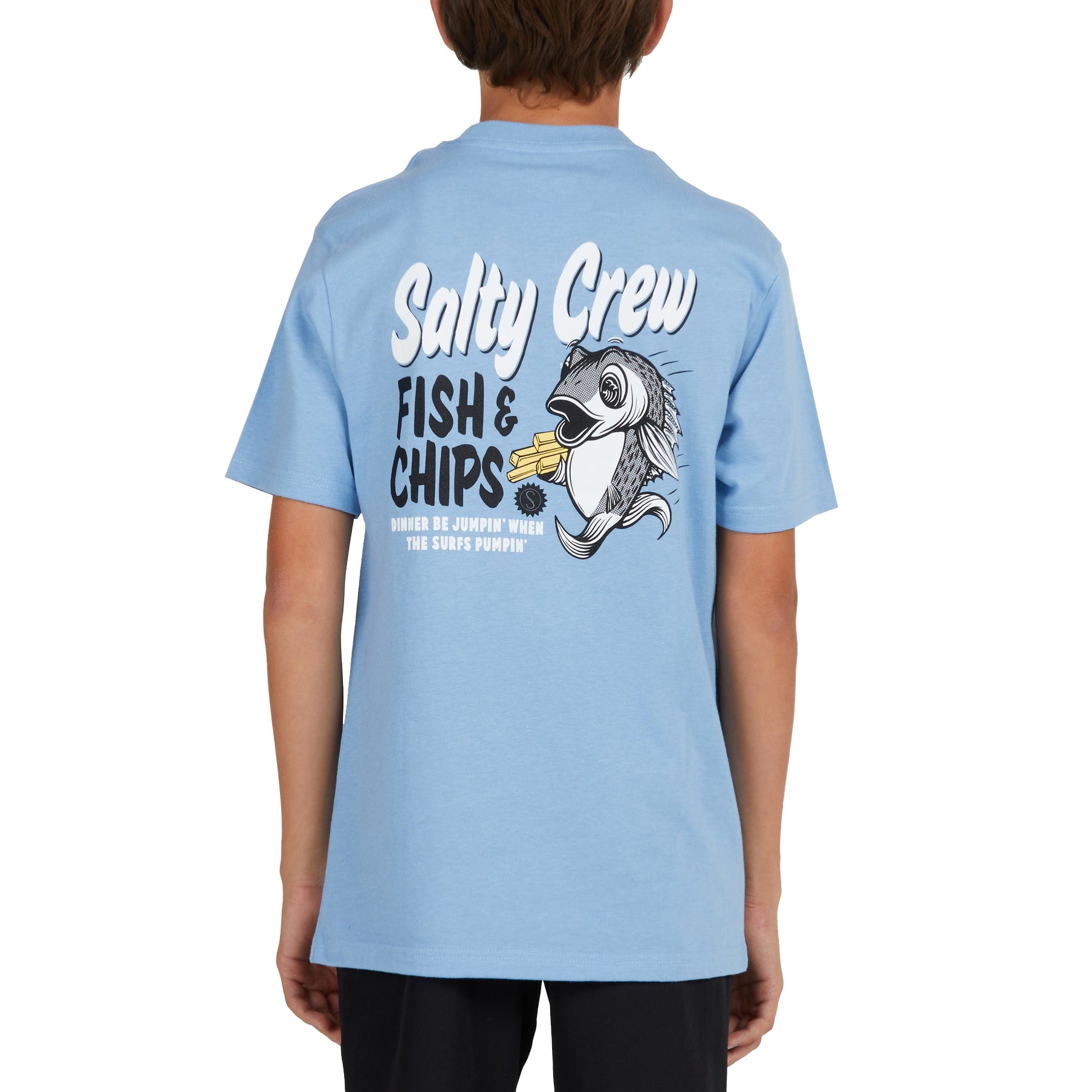 Salty Crew Fish and Chips Boys SS Tee MarineBlue S