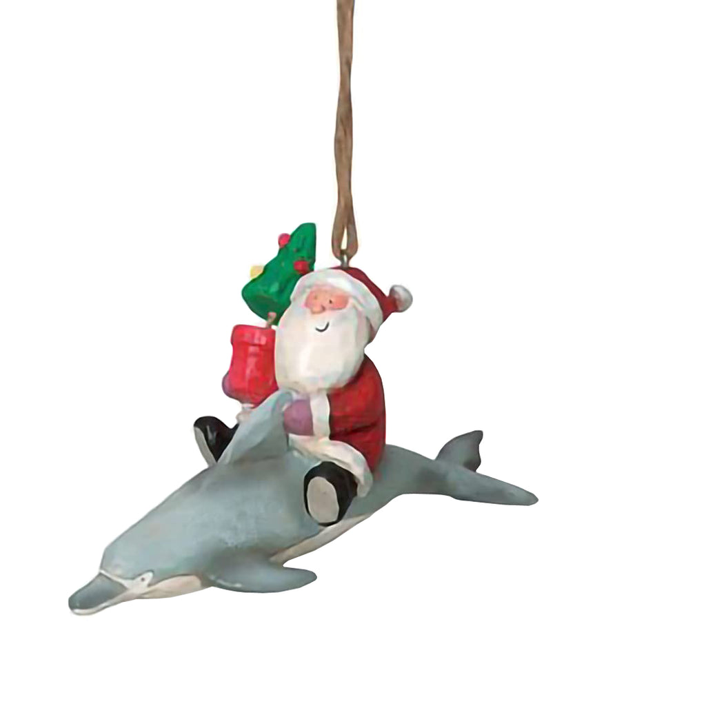 Cape Shore Santa Riding Dolphin Ornament