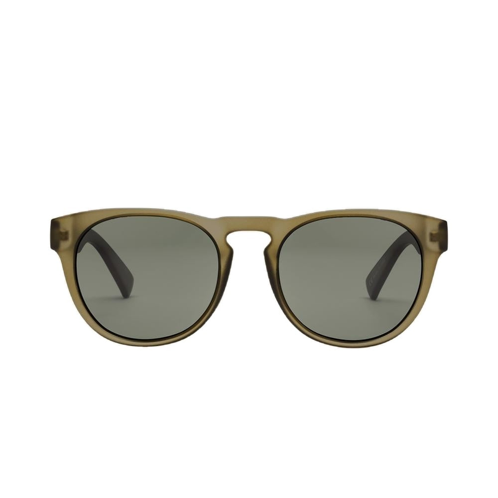Electric Nashville Polarized Sunglasses Matte Olive Grey Round