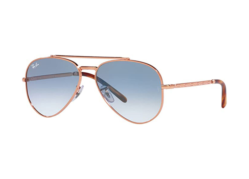 Ray Ban New Aviator Sunglasses RoseGold ClearGradientBlue