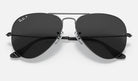 Ray Ban Aviator Large Metal Polarized Sunglasses Black Black Aviator