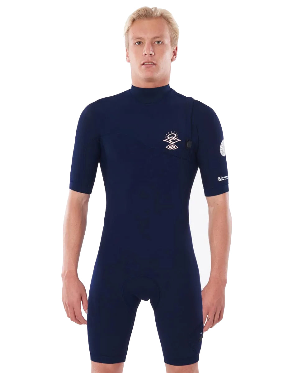 Rip Curl E-Bomb Zip Free 2mm SS Springsuit 1144-Navy-Red S