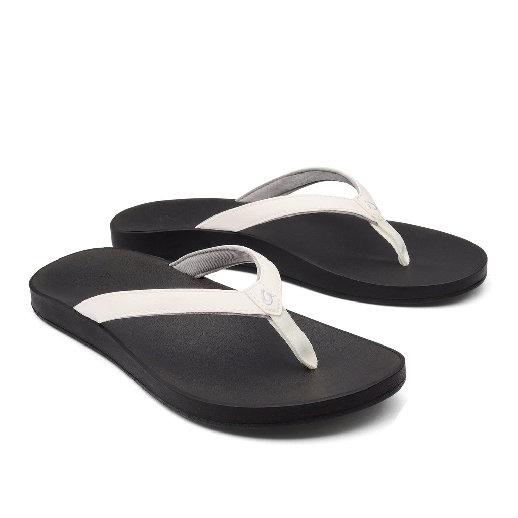 Olukai Puawe Womens Sandal 4R40-White-Black 10