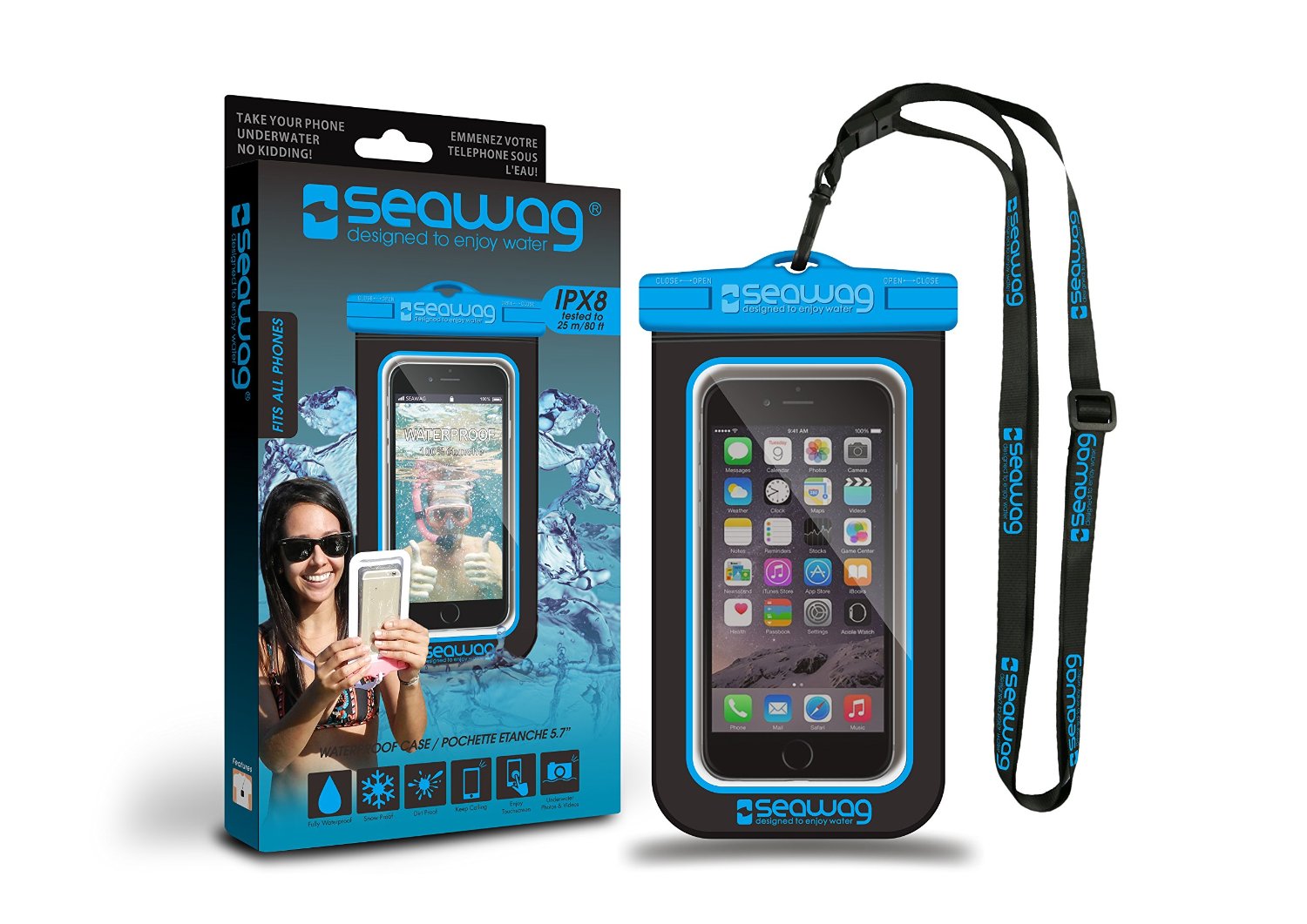 Seawag Waterproof Smartphone Case Black-Blue