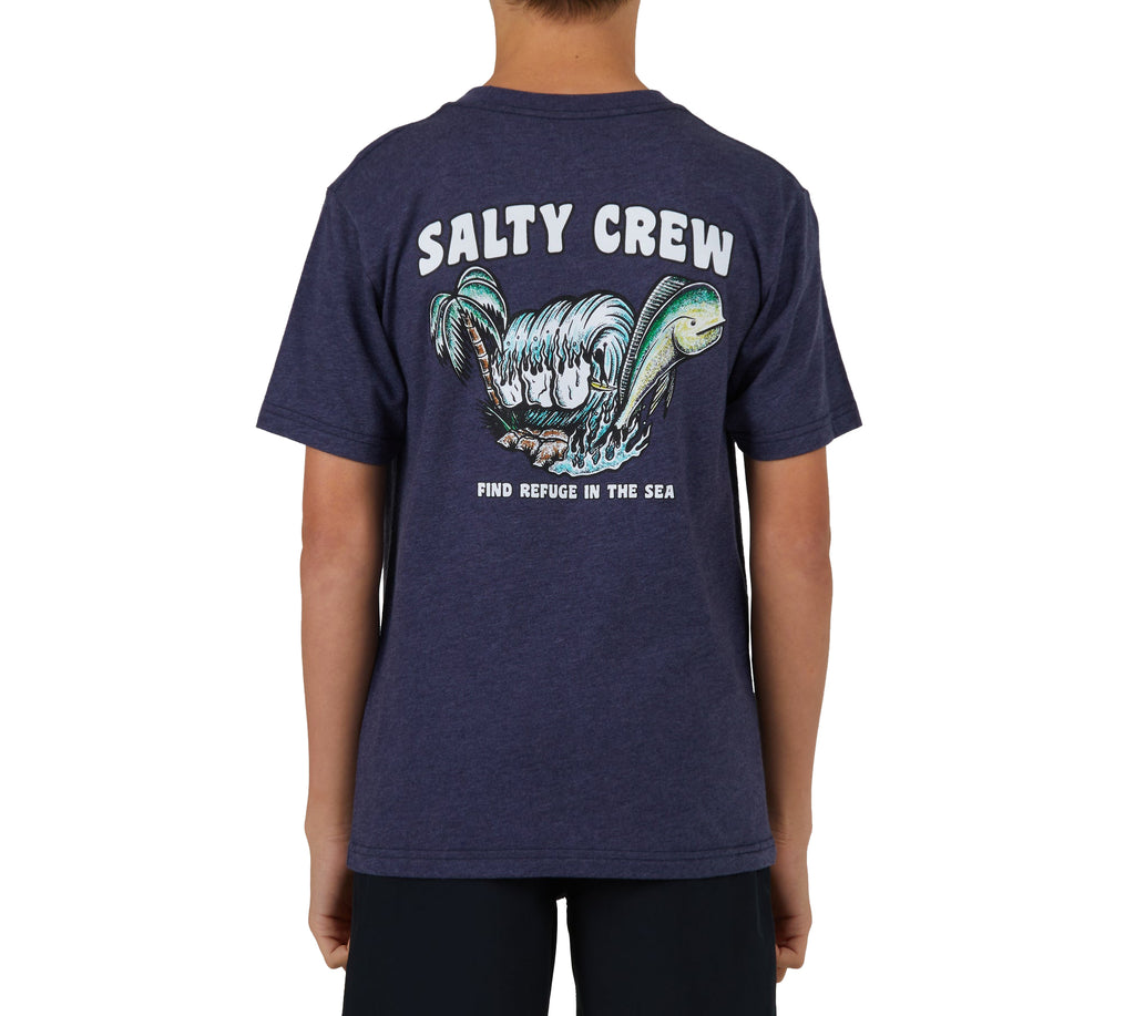 Salty Crew Shaka Boys SS Tee NavyHeather XL