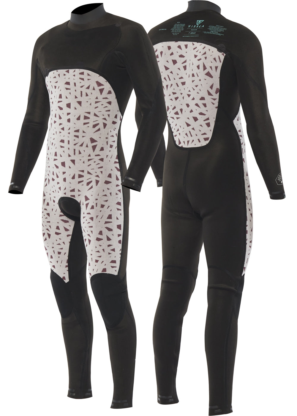 Vissla 7 Seas 3/2mm Chest Zip Fullsuit BLK-Black25 MT