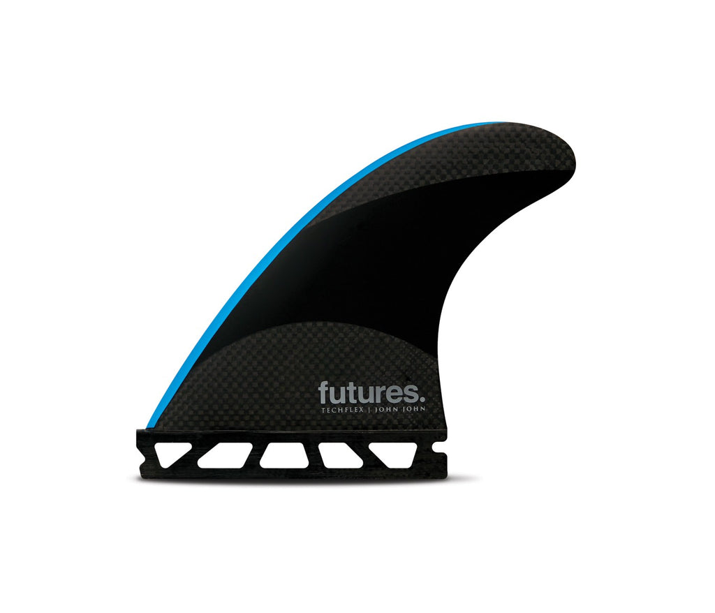 Futures Fins JJF-2 Techflex Thruster Fin Set Black-Neon Blue S