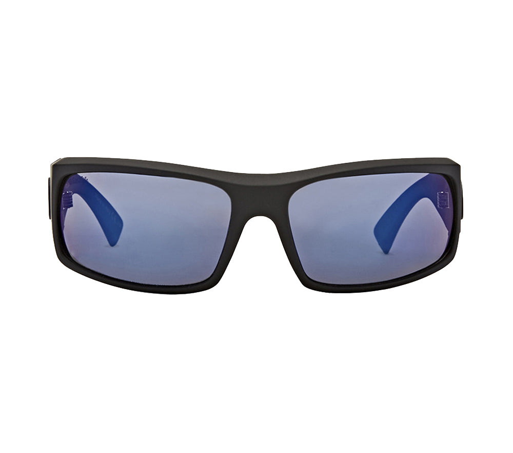 Von Zipper Kickstand Polarized Sunglasses PLC-Black Satin/Blue Flash Polarized OS