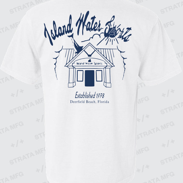 Island Water Sports The Shop SS Tee White/Blue S