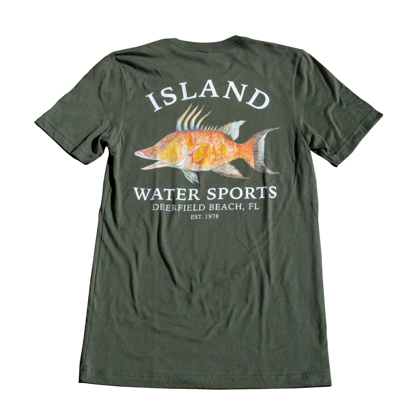 Island Water Sports Hogfish SS Tee MilitaryGreen S