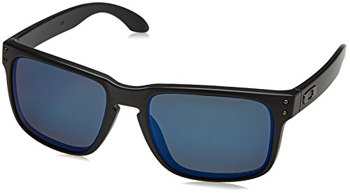 Oakley Holbrook Polarized Sunglasses MatteBlack Blue Square