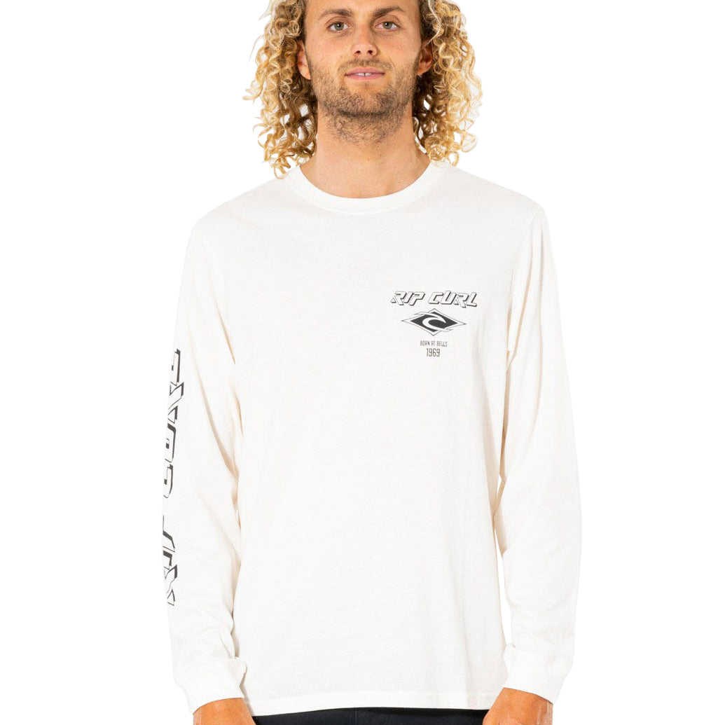 RIP CURL FADE OUT ICON LS TEE Bone M