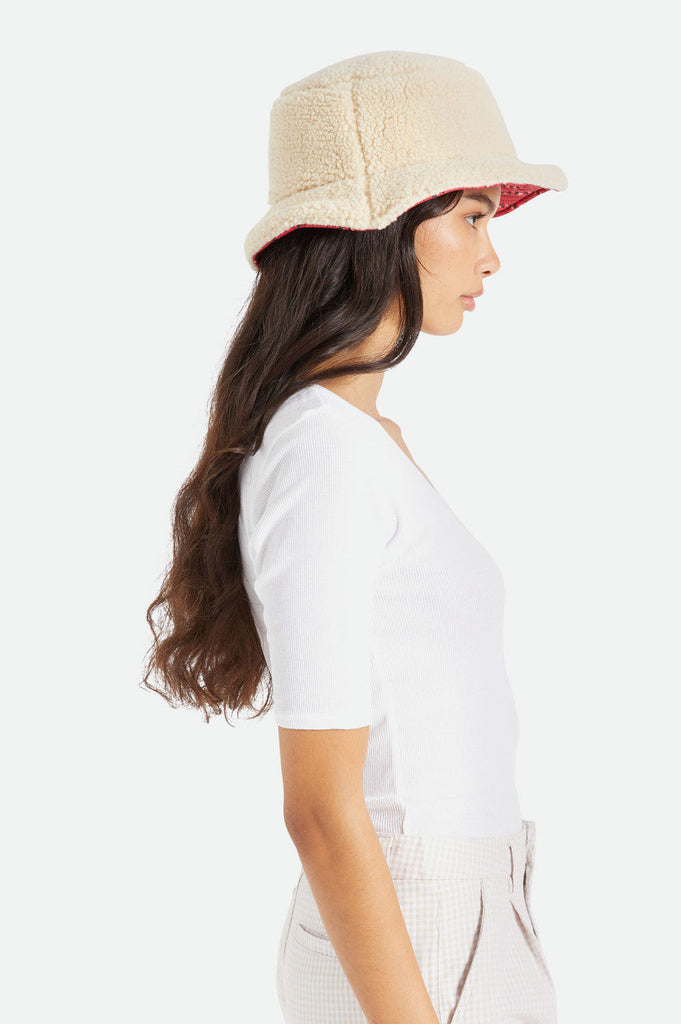 Petra Reversible Bucket Hat - Praire Floral/Dove Sherpa.