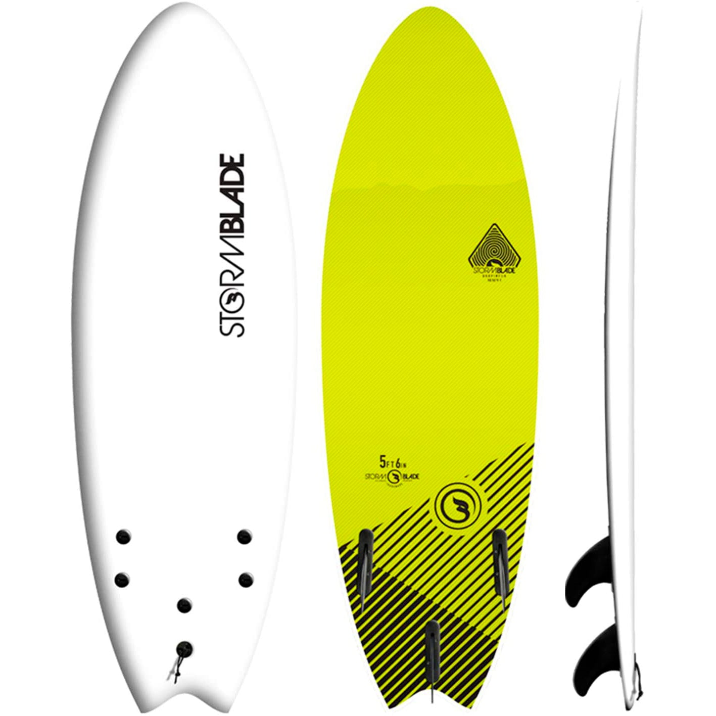 Storm Blade Swallow Tail Surfboard White 5ft6in