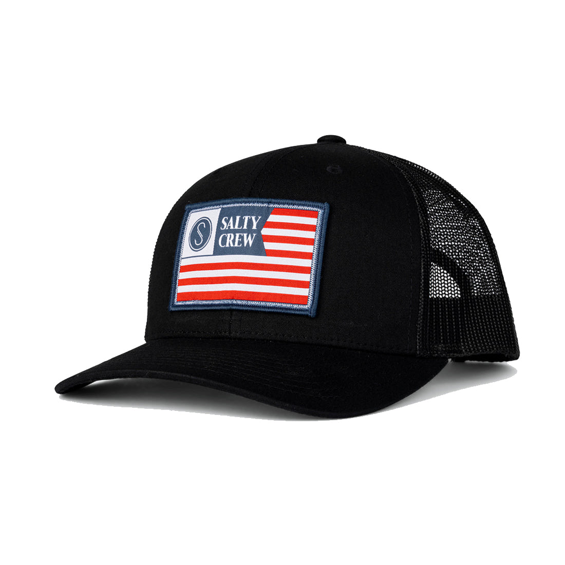 Salty Crew Freedom Flag Retro Trucker Hat Black