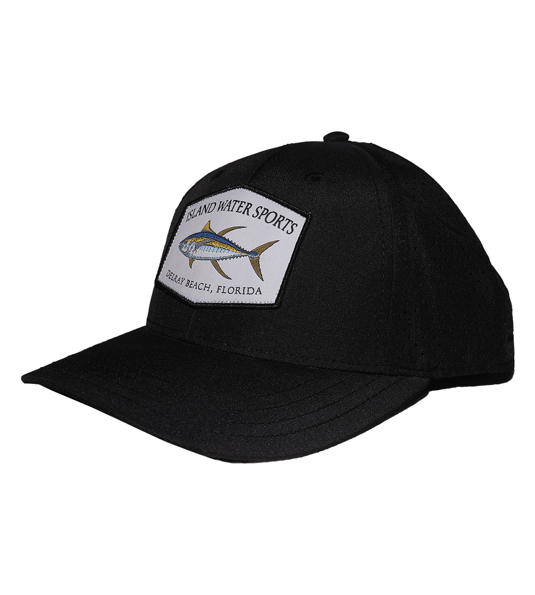 Island Water Sports Delray Beach Perforated Hat Tuna Black