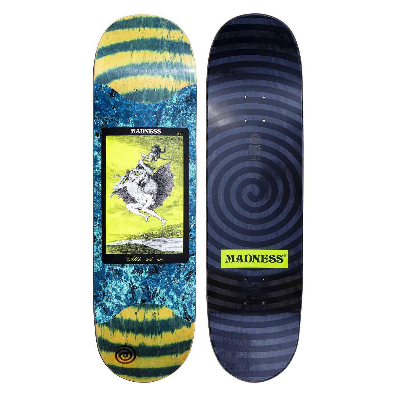 Madness Skateboards Alla Slick Deck GreenSwirl 8.625