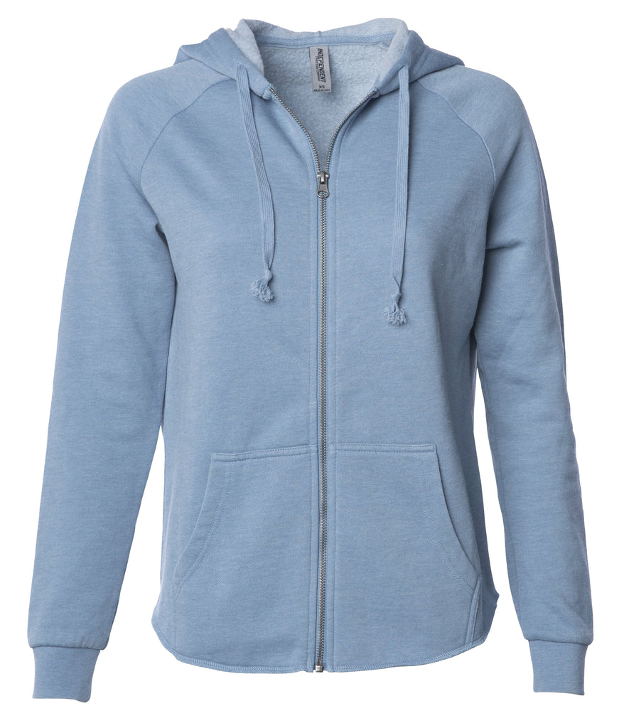 Independent Trading Co CA Wave Wash Zip Blank Hood MistyBlue XS