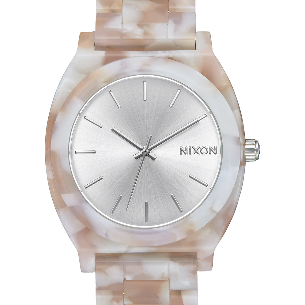 Nixon The Time Teller Acetate Watch Pink-Silver