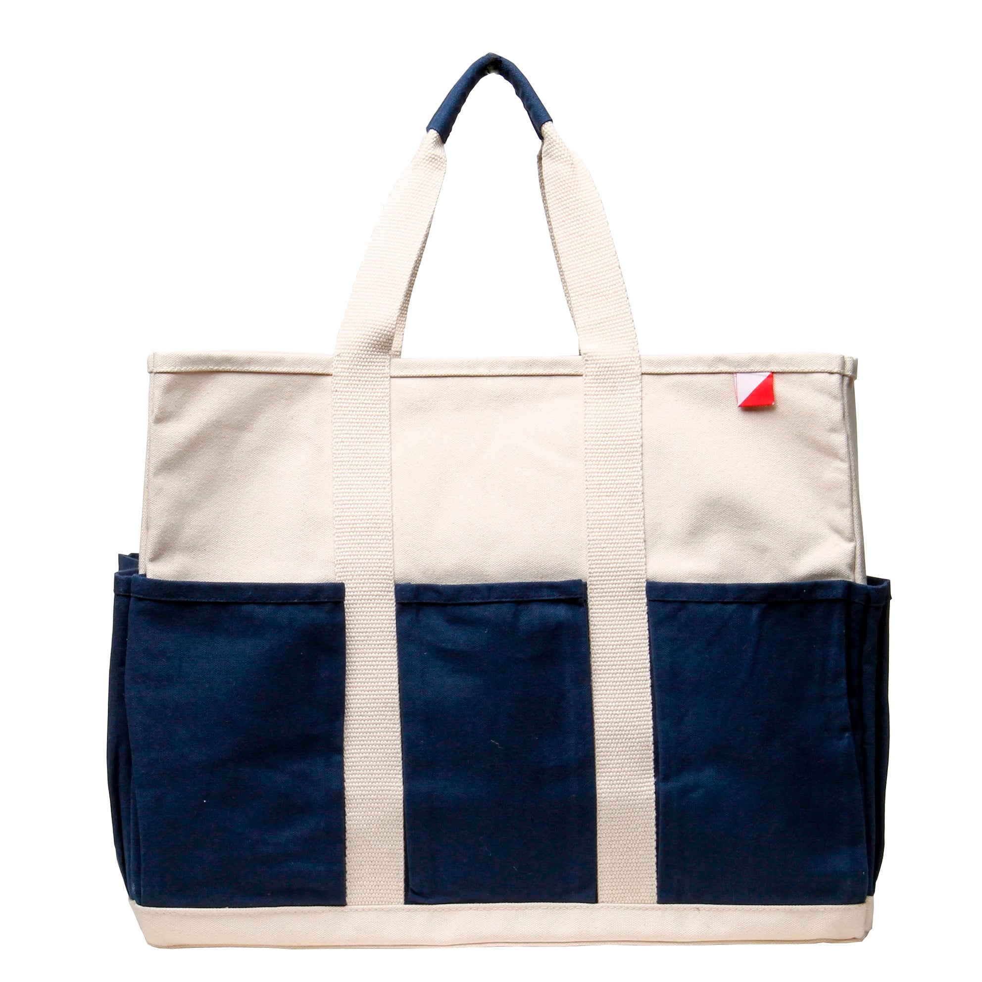 Shore Pocket Grocery Large Tote Bag Navy OS