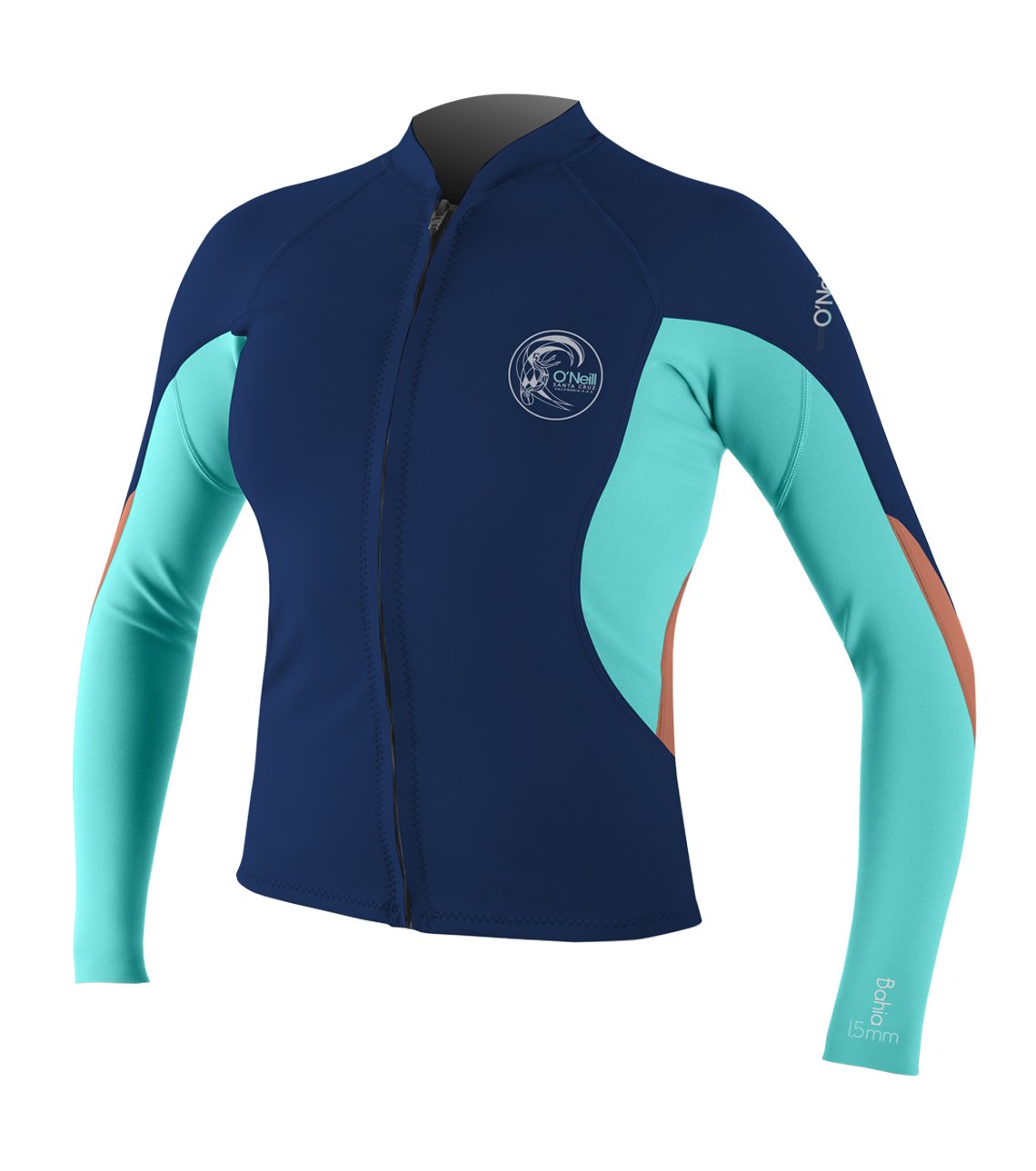 O Neill Womens Bahia 1.0/0.5mm Full Zip Wetsuit Jacket