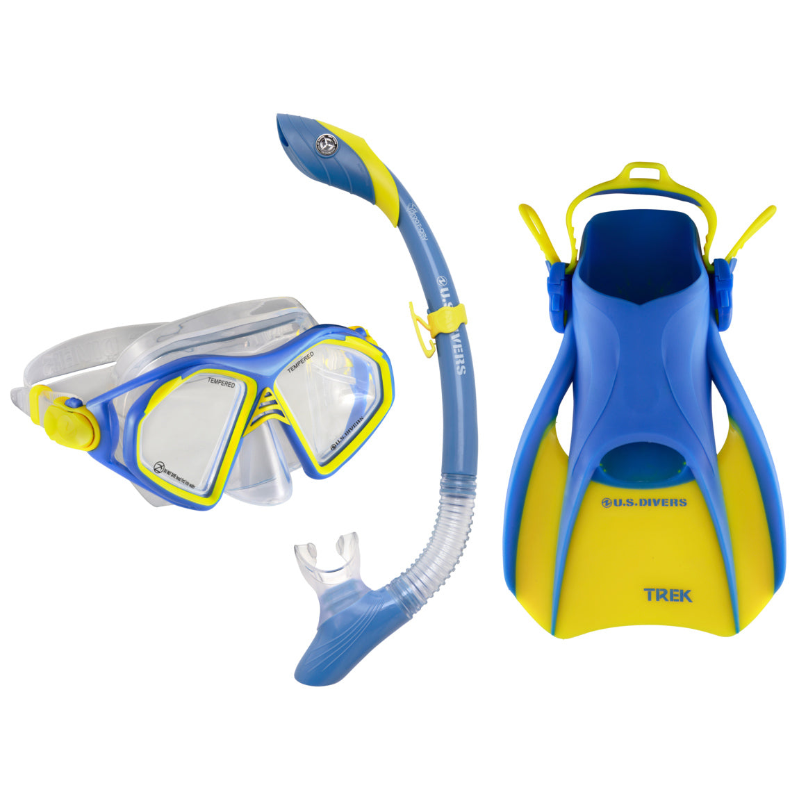 US Divers Admiral Snorkeling Set Blue-Yellow M