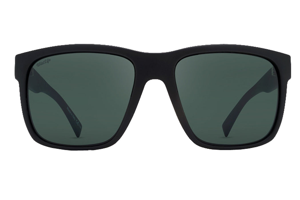 Von Zipper Maxis Polarized Sunglasses Black Satin VintageGrey Square