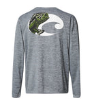 Costa Del Mar Tech Angler Bass Long Sleeve Tee Gray l