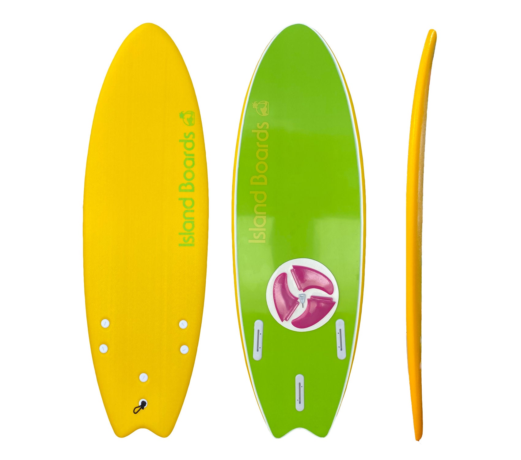 Island Water Sports Swallow Tail Softtop Surfboard Yellow 5ft6in