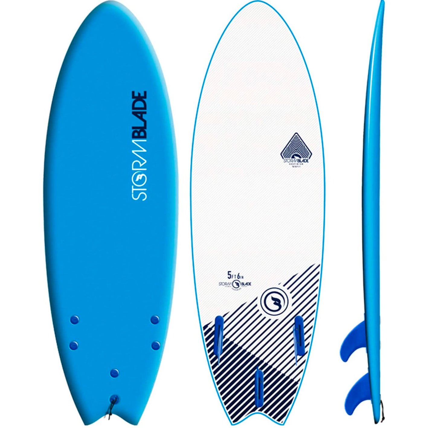 Storm Blade Swallow Tail Surfboard Azure Blue 5ft6in