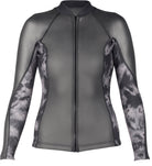 Xcel Gayl SharkSkin 2/1mm L/S Front Zip Womens Wetsuit Jacket Black-Camo Grey 8