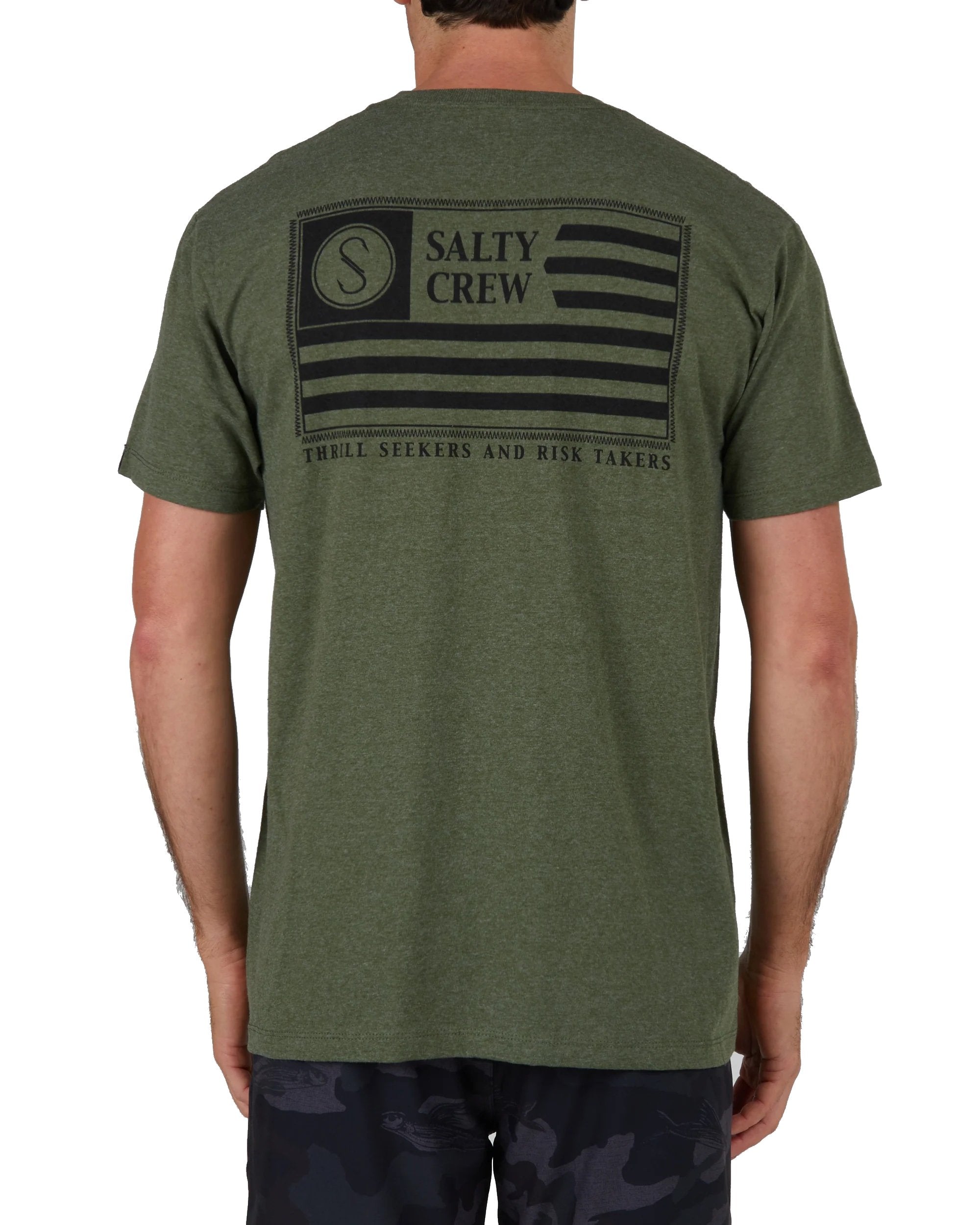 Salty Crew Freedom Flag SS Tee ForestHeather XXL