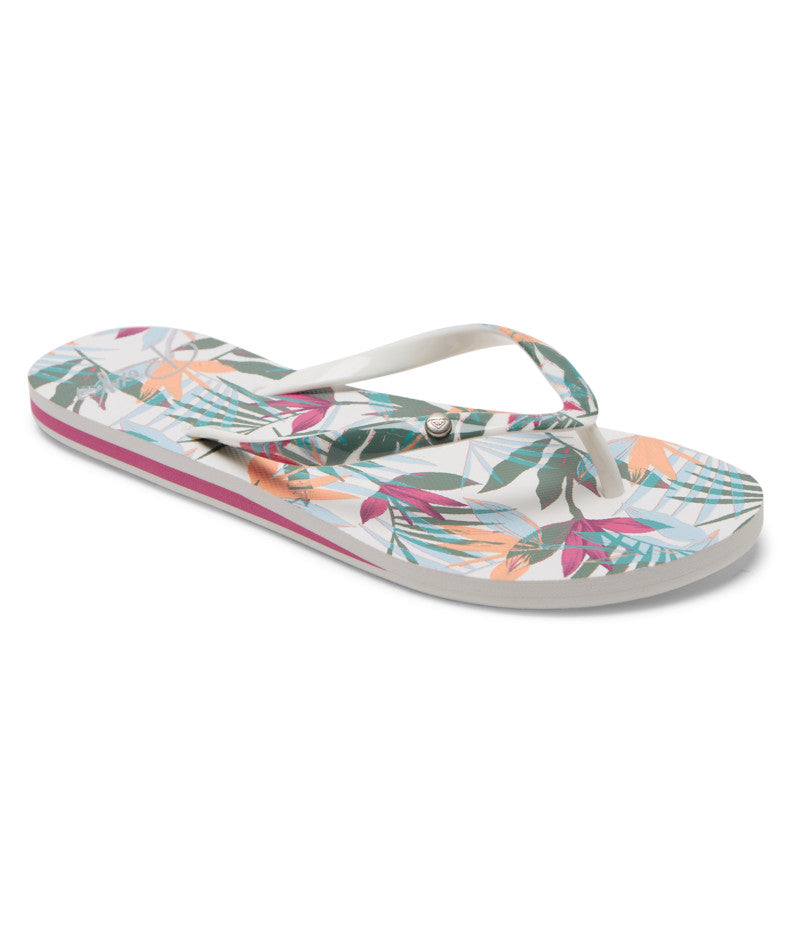 Roxy Portofino 3 Womens Sandal WZF-White-C Pink-Floral Print 6
