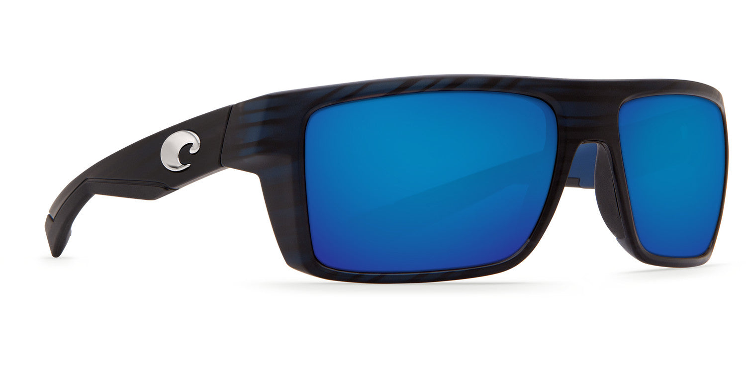 Costa Del Mar Motu Sunglasses Matte-Black-Teak Blue Mirror 580G