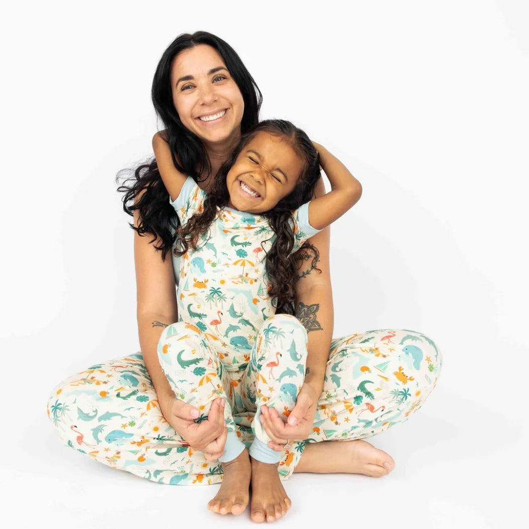 Emerson Explore Bamboo SS Pajama Set  Beige/Multi 3T