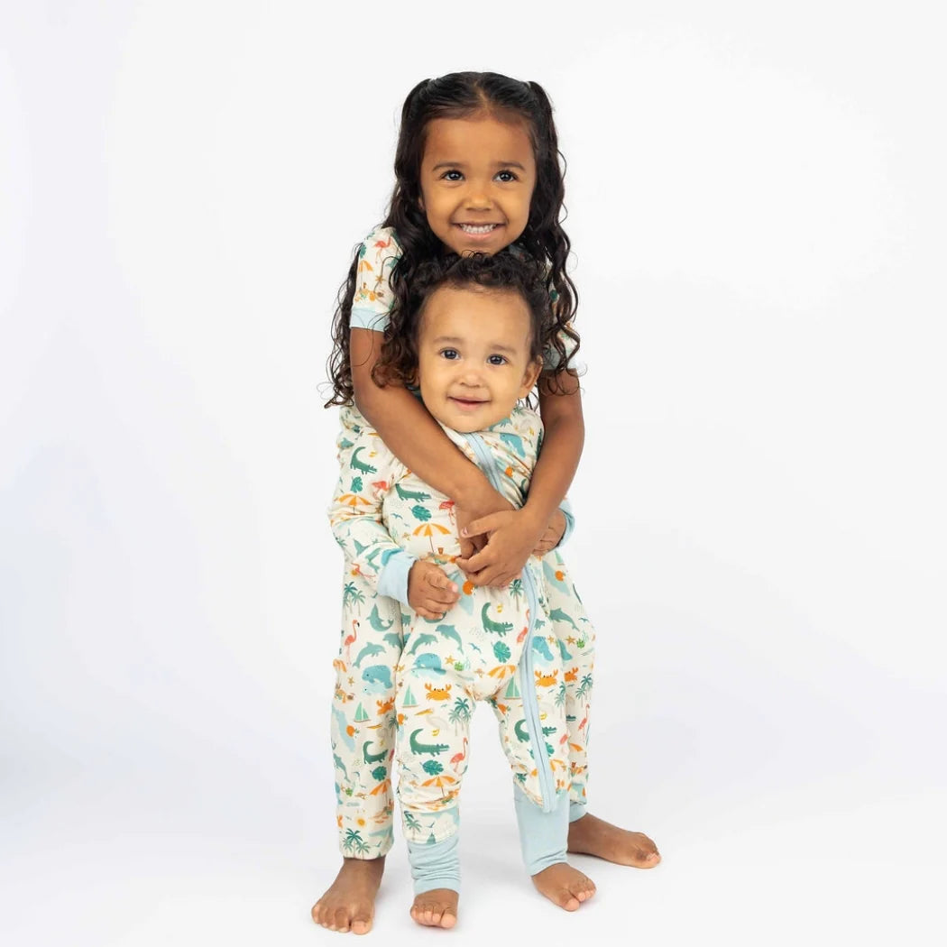 Emerson Explore Bamboo SS Pajama Set  Beige/Multi 4/5T