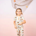Emerson Making Waves SS Pajama Set  Beige/Multi 4/5T
