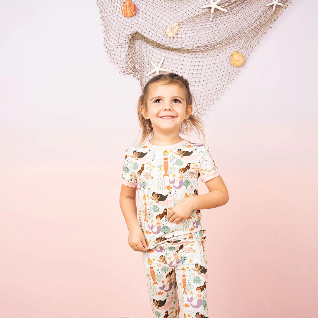 Emerson Making Waves SS Pajama Set  Beige/Multi 3T