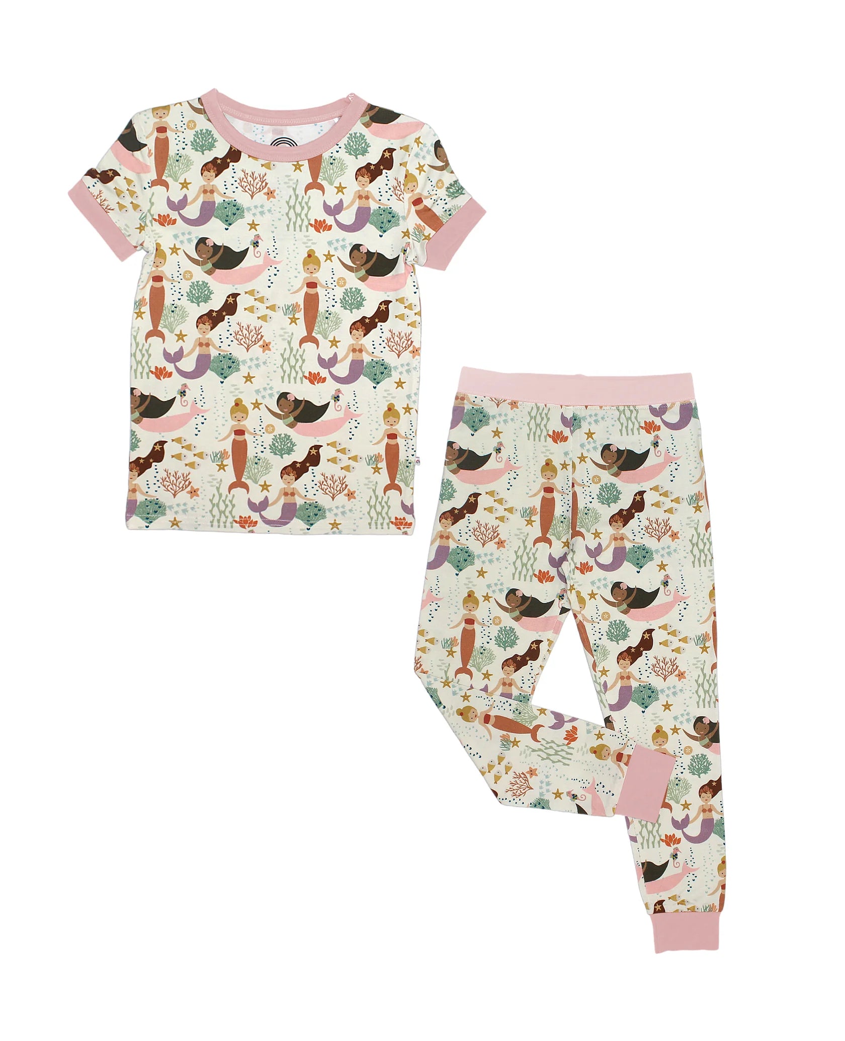 Emerson Making Waves SS Pajama Set  Beige/Multi 4/5T