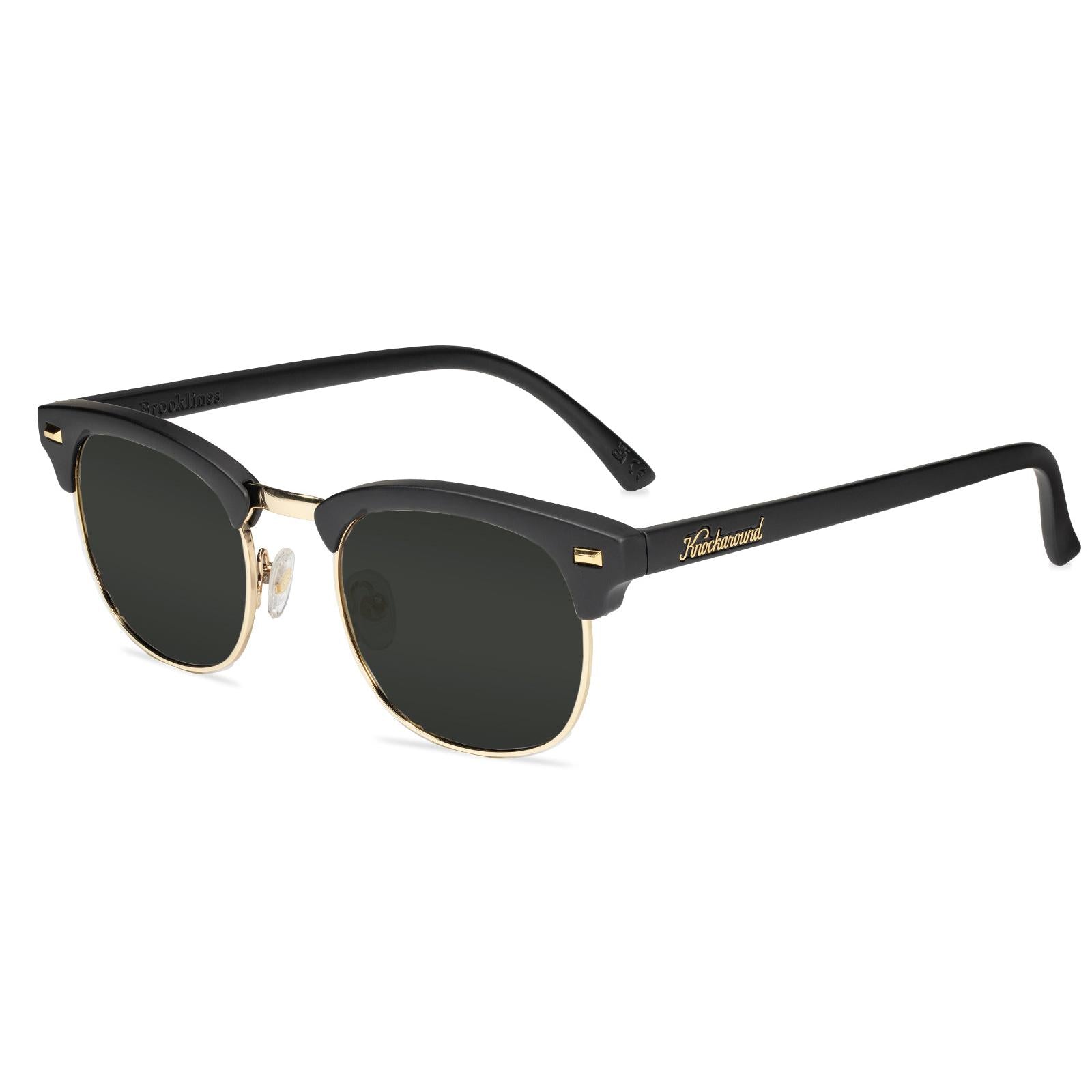 Knockaround Brooklines Polarized Sunglasses GlossyBlackandGold