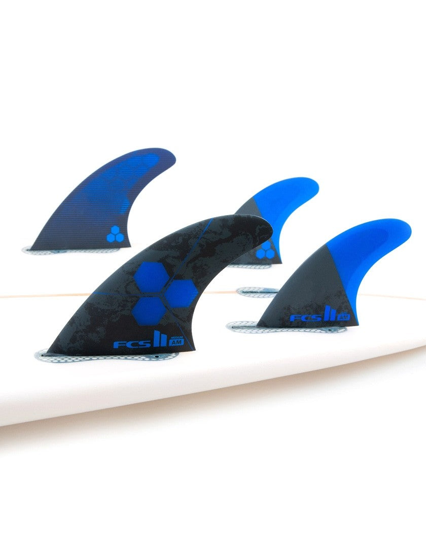 FCS 2 AM PC Tri-Quad Fin Set Cobalt M | Island Water Sports