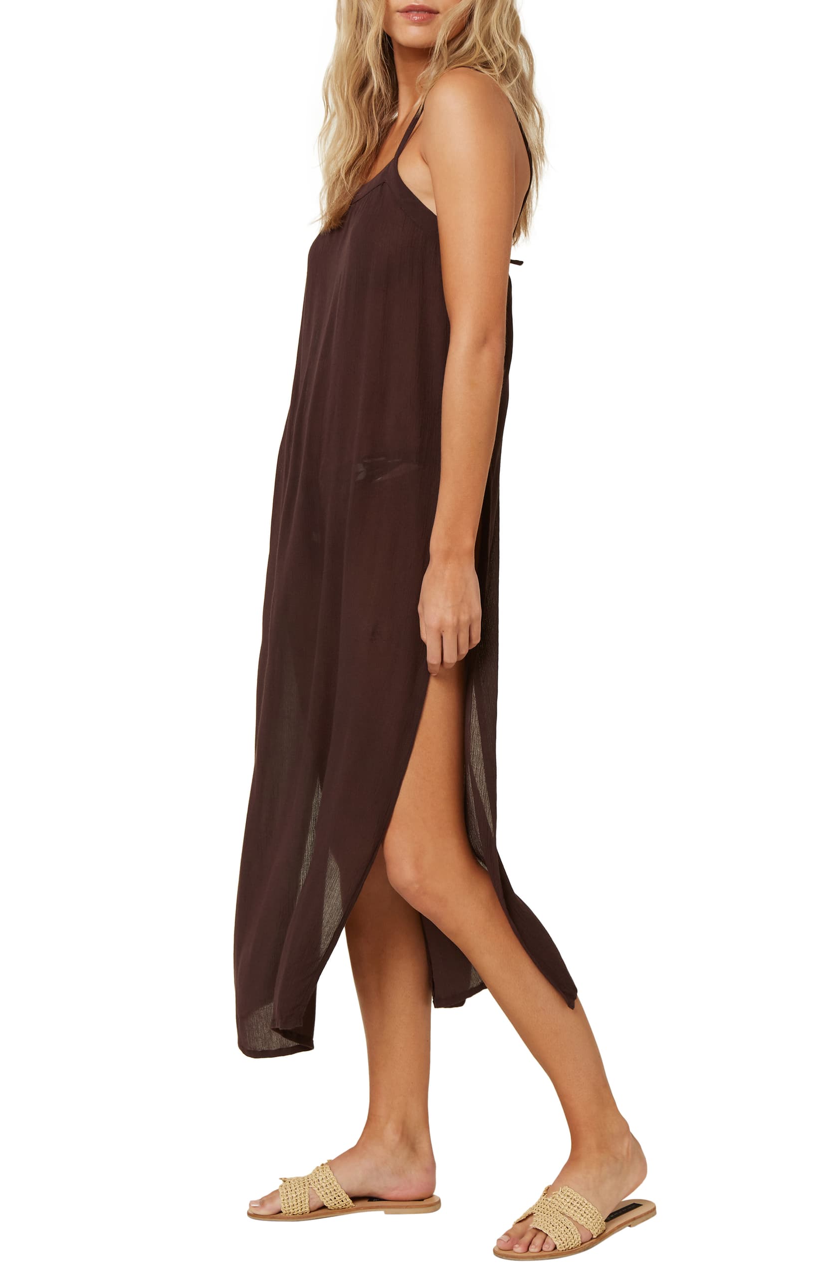 O'Neill Layna Midi Cover Up Dress Brown XS