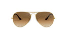 Ray Ban Aviator Large Metal Sunglasses Gold Crystal Brown Aviator