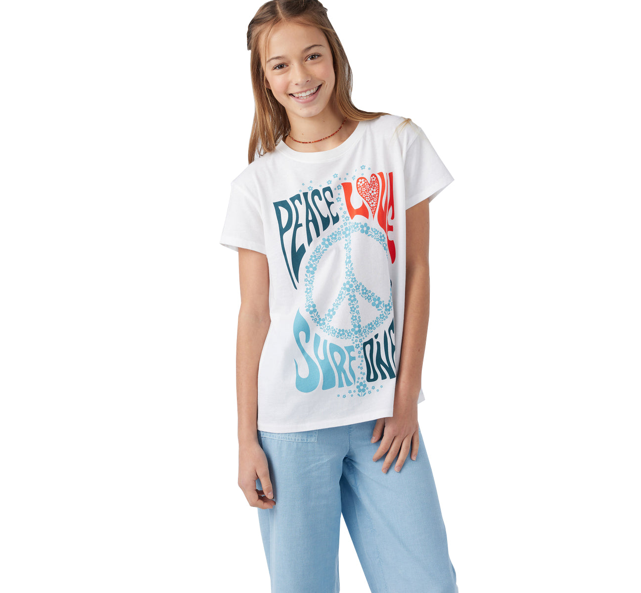 O'Neill Girls Peace And Love SS Tee